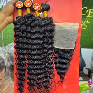 Luxurious Brazilian Curly Hair Extensions 24 Inch Set